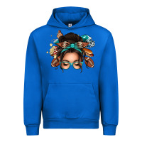 Cobalt american football messy bun Urban Hoodie - texasbilliewilder