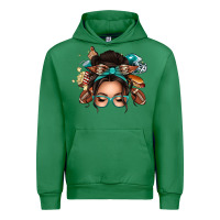 Emerald american football messy bun Urban Hoodie - texasbilliewilder