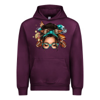 Mauve Wine american football messy bun Urban Hoodie - texasbilliewilder