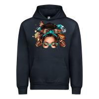 Navy american football messy bun Urban Hoodie - texasbilliewilder