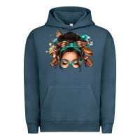Pigment Midnight Navy american football messy bun Urban Hoodie - texasbilliewilder
