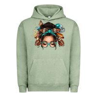 Pigment Oil Green american football messy bun Urban Hoodie - texasbilliewilder