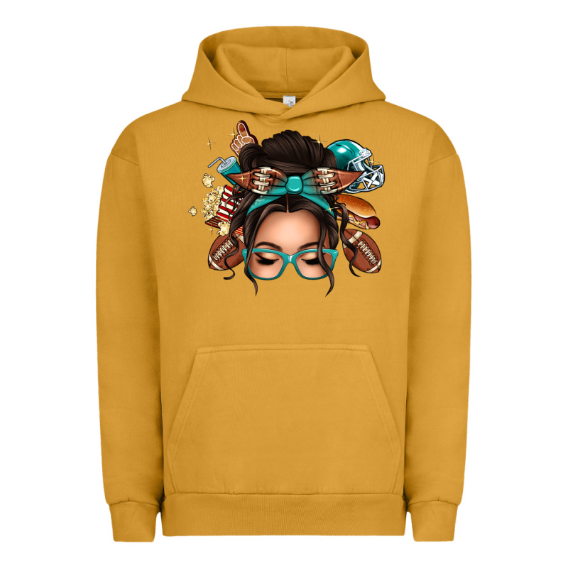 American Football Messy Bun Urban Hoodie by texasbilliewilder | Teevron