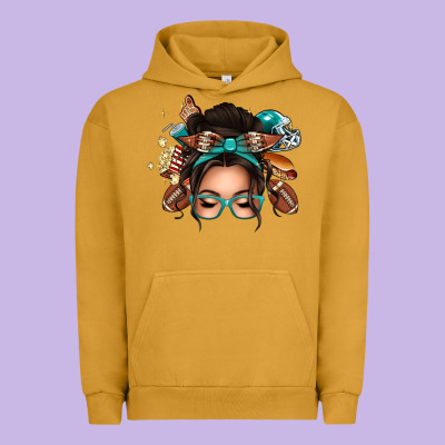 American Football Messy Bun Urban Hoodie Designed By Texasbilliewilder