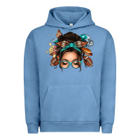 Pigment Pebble Blue american football messy bun Urban Hoodie - texasbilliewilder