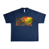 Navy peace love tennis Urban Heavy Tee - RacoonDesign