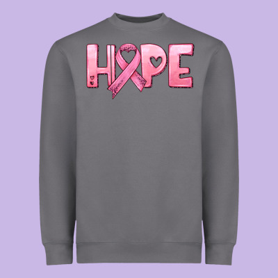 Hope And Pink Ribbon Heavyweight Sweatshirt Designed By Hra Design Shop