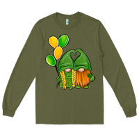 Army Green St Patrick's Day Gnomes Long Sleeve Tee - Jasminsmagicworld