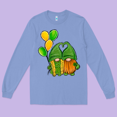 St Patrick's Day Gnomes Long Sleeve Tee Designed By Jasminsmagicworld