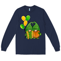 Navy St Patrick's Day Gnomes Long Sleeve Tee - Jasminsmagicworld