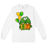 White St Patrick's Day Gnomes Long Sleeve Tee - Jasminsmagicworld