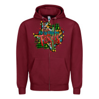 Burgundy western desert christmas texas map Zipper Hoodie - Jasminsmagicworld