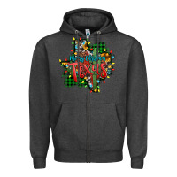 Charcoal Heather western desert christmas texas map Zipper Hoodie - Jasminsmagicworld