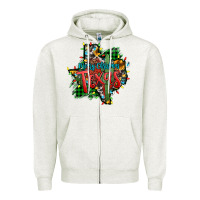 Oatmeal Heather western desert christmas texas map Zipper Hoodie - Jasminsmagicworld