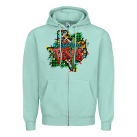 Western Desert Christmas Texas Map Zipper Hoodie | Teevron
