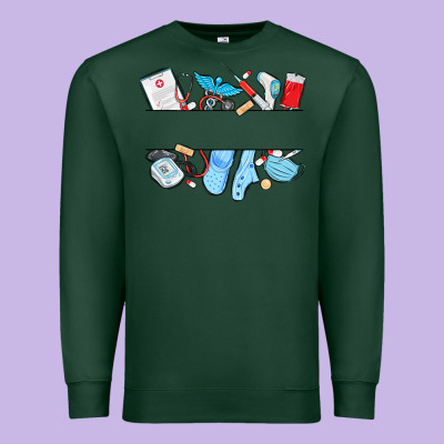 Custom Name Nurse Premium Sweatshirt Designed By Maliassmallbusiness