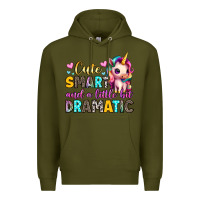 Army Green cute smart and a little bit dramatic Premium Hoodie - Artiststas