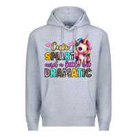 Heather Grey cute smart and a little bit dramatic Premium Hoodie - Artiststas