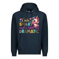 Navy cute smart and a little bit dramatic Premium Hoodie - Artiststas