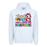 White cute smart and a little bit dramatic Premium Hoodie - Artiststas