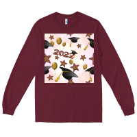 Burgundy 2022 to graduation seamless pattern Long Sleeve Tee - BundleAndBundleShop
