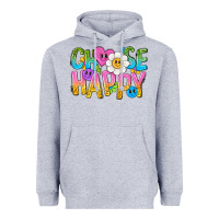 Heather Grey choose happy with smile Heavyweight Hoodie - NancyCooperArtShop