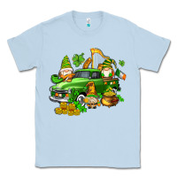 Dusty Blue st patricks gnomes  with farm truck Classic Tee - AdoDesignShop