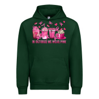 Forest Green In October We Wear Pink with Breast Cancer Coffee Urban Hoodie - texasbilliewilder