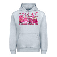 Heather Grey In October We Wear Pink with Breast Cancer Coffee Urban Hoodie - texasbilliewilder