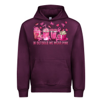 Mauve Wine In October We Wear Pink with Breast Cancer Coffee Urban Hoodie - texasbilliewilder