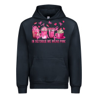 Navy In October We Wear Pink with Breast Cancer Coffee Urban Hoodie - texasbilliewilder