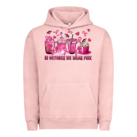 Pigment Salmon In October We Wear Pink with Breast Cancer Coffee Urban Hoodie - texasbilliewilder