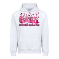 White In October We Wear Pink with Breast Cancer Coffee Urban Hoodie - texasbilliewilder