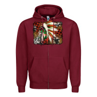 Burgundy indian headdress christmas Zipper Hoodie - Jasminsmagicworld