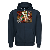 Navy indian headdress christmas Zipper Hoodie - Jasminsmagicworld