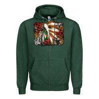 Sports Green indian headdress christmas Zipper Hoodie - Jasminsmagicworld