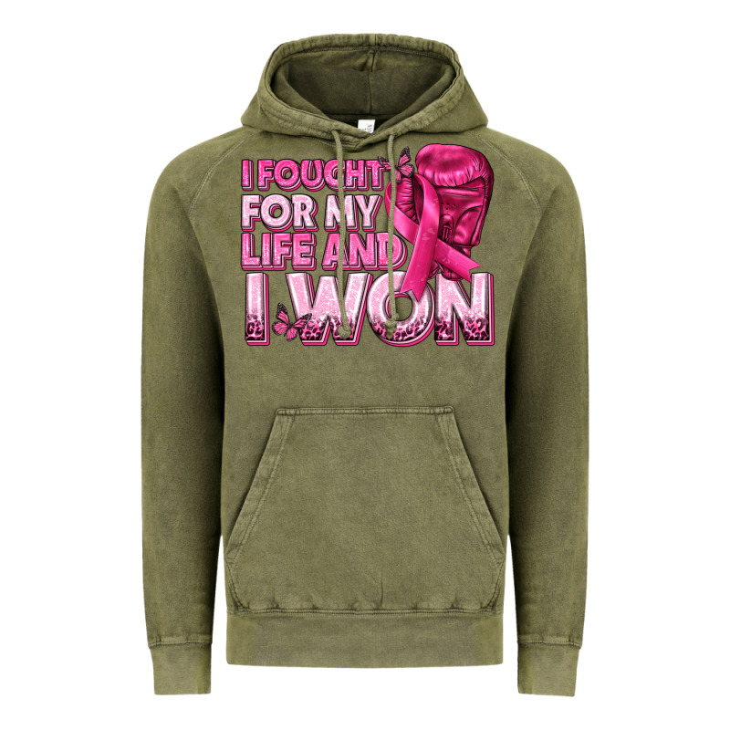 I Fought For My Life And I Won Breast Cancer Vintage Hoodie by texasbilliewilder | Teevron