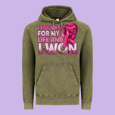 I Fought For My Life And I Won Breast Cancer Vintage Hoodie Designed By Texasbilliewilder