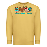 Antique Gold peace love teach Premium Sweatshirt - NancyCooperArtShop