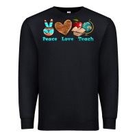 Black peace love teach Premium Sweatshirt - NancyCooperArtShop
