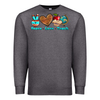 Charcoal Heather peace love teach Premium Sweatshirt - NancyCooperArtShop