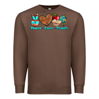 Chestnut peace love teach Premium Sweatshirt - NancyCooperArtShop