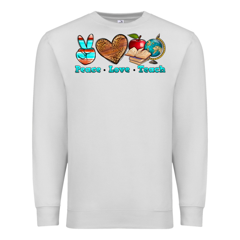 Peace Love Teach Premium Sweatshirt by NancyCooperArtShop | Teevron