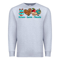 Heather Grey peace love teach Premium Sweatshirt - NancyCooperArtShop