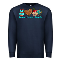 Navy peace love teach Premium Sweatshirt - NancyCooperArtShop