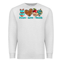 Oatmeal Heather peace love teach Premium Sweatshirt - NancyCooperArtShop