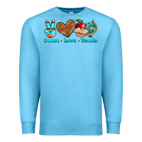 Ocean Blue peace love teach Premium Sweatshirt - NancyCooperArtShop