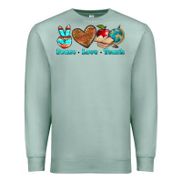 Seafoam peace love teach Premium Sweatshirt - NancyCooperArtShop