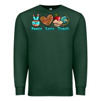 Sports Green peace love teach Premium Sweatshirt - NancyCooperArtShop