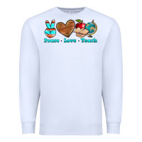 White peace love teach Premium Sweatshirt - NancyCooperArtShop